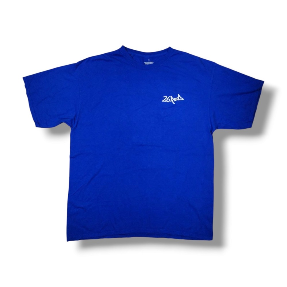 26Red Streetwear twenty 6 Red Retro Character Shirt Blue T-Shirt Men's XL